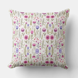 Wildflowers Seamless Pattern Throw Pillow クッション