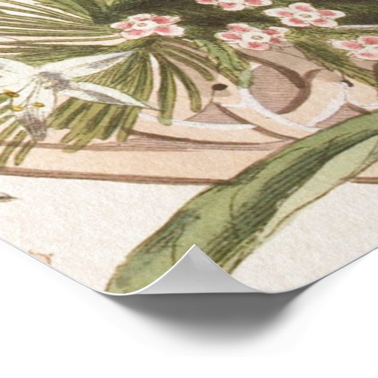 Wildflowers Seating Chart Vintage Wedding ポスター (角)