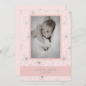 Wildflowers Silver Effect Photo Naming Ceremony ノートカード (正面/裏面)