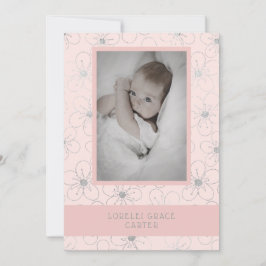 Wildflowers Silver Effect Photo Naming Ceremony ノートカード