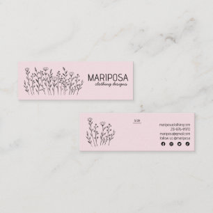 Wildflowers Social Icons Clothing Custom Size Tag  スキニー名刺