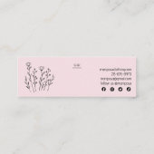 Wildflowers Social Icons Clothing Custom Size Tag  スキニー名刺 (裏面)