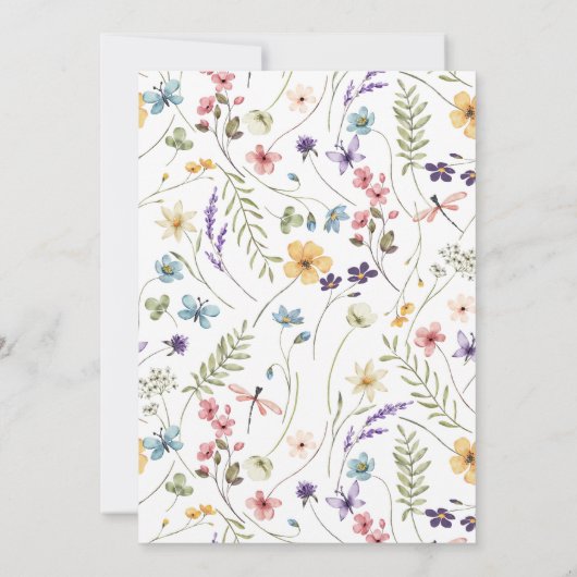 Wildflowers  Spring Boho Garden Bridal Shower 招待状 (裏面)