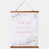 WILDFLOWERS Spring Floral  吊り下げ型タペストリー (正面)