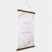 WILDFLOWERS Spring Floral  吊り下げ型タペストリー (傾斜あり)