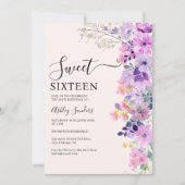 Wildflowers Sweet 16 Birthday Celebration 招待状 (正面)