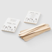 Wildflowers Wedding Monogram in Brown Design ハンドファン (組立なし)