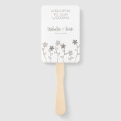 Wildflowers Wedding Monogram in Brown Design ハンドファン (正面)