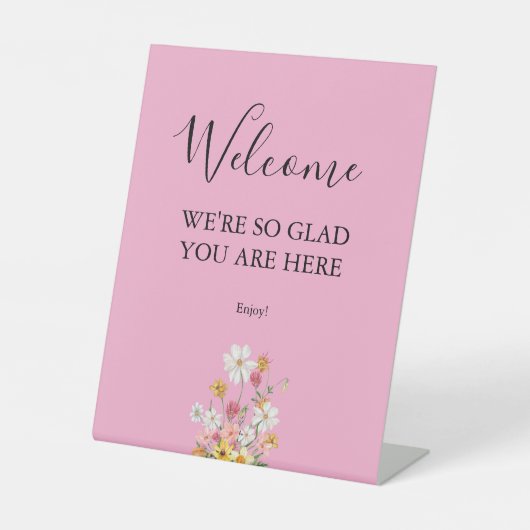 Wildflowers We're So Glad You Are Here Welcome 台座サイン (正面)