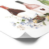 Wildflowers Wine Bottles Favor Sign Bridal Shower ポスター (角)