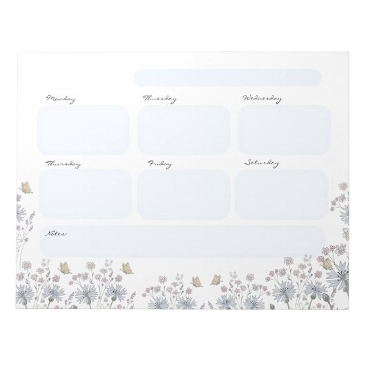 Wildflowers with butterfly ノートパッド (正面)