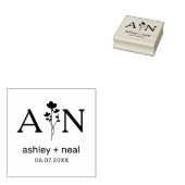 Wildflowers with Initial for Wedding ラバースタンプ (押印)