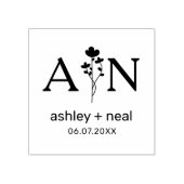 Wildflowers with Initial for Wedding ラバースタンプ (インプリント)