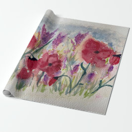 Wildflowers with poppies  ラッピングペーパー