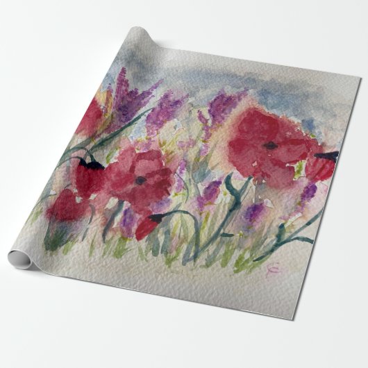 Wildflowers with poppies  ラッピングペーパー (アンロールド)