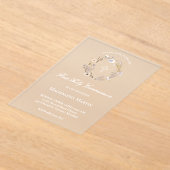 wildflowers wreath First Holy Communion girl アクリル招待状 (レイダウン)