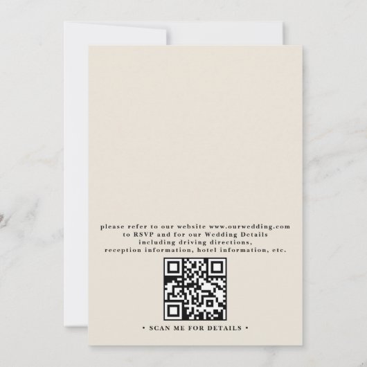 Wildflowers Wreath Red Flowers QR Code Wedding 招待状 (裏面)