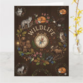 "Wildlife" 森の冒険イラスト カード (黄色い花)