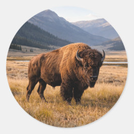 Wildlife American Bison ラウンドシール