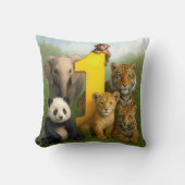 Wildlife Animal Babies With a Number One クッション (正面)