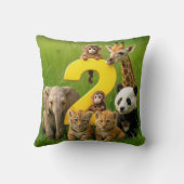 Wildlife Animal Babies With a Number Two クッション (裏面)
