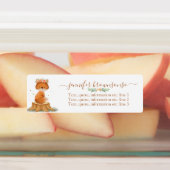 Wildlife Animal Fox cartoon watercolor Flower ラベル (貼付)