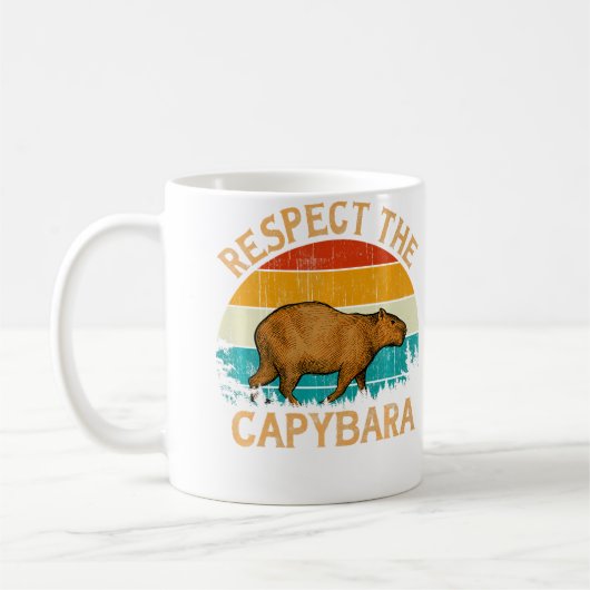 Wildlife Animal Respect The Capybara コーヒーマグカップ (左)