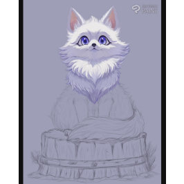 wildlife animals winter to spring :Fox & Rabbit 吊り下げ型タペストリー