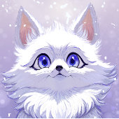 wildlife animals winter to spring :Fox & Rabbit 吊り下げ型タペストリー