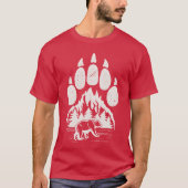 Wildlife Bear Paw Nature Camping retro Tシャツ (正面)