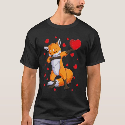 Wildlife Dab Animals Dabbing Fox Valentine's Day k Tシャツ (正面)