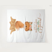 Wildlife Fox with Flower backdrop タペストリー (正面(横))