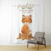 Wildlife Fox with Flower backdrop タペストリー (インサイチュ)