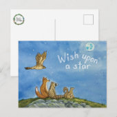 Wildlife Friends Stargazing Postcard ポストカード (正面/裏面)