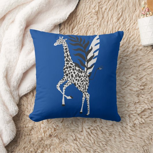 Wildlife Friendship - Giraffe Deep Blue クッション (ブランケット)