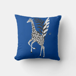 Wildlife Friendship - Giraffe Deep Blue クッション