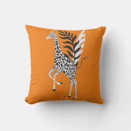 wildlife friendship - Orange Giraffe cushion クッション