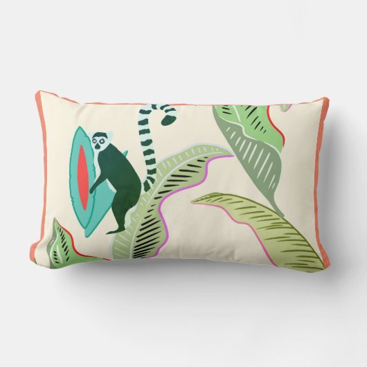 Wildlife Friendship - SOS Lemur -Cotton ランバークッション (正面)