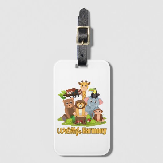 Wildlife Harmony for animal lover ラゲッジタグ (正面縦)