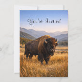 Wildlife Landscape American Bison Birthday 招待状 (裏面)