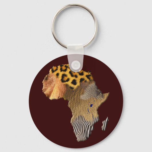 Wildlife Map of AFRICA Keychain キーホルダー (正面)