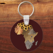 Wildlife Map of AFRICA Keychain キーホルダー (正面)
