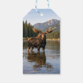 Wildlife Moose Mountain River Birthday ギフトタグ (裏面)