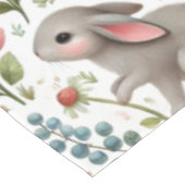 Wildlife Rabbit Pink Floral Pattern Tablecloth テーブルクロス (アングル)