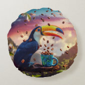 WILDLIFE RAINFOREST TOUCAN ラウンドクッション (裏面)