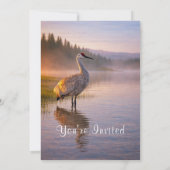 Wildlife Sandhill Crane Serene Landscape Birthday 招待状 (裏面)