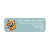 Wildlife tropical flowers lovers blue custom ラベル (正面)