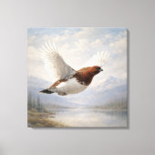 Wildlife Willow Ptarmigan in Flight キャンバスプリント (正面)