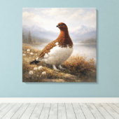 Wildlife Willow Ptarmigan Tundra Landscape キャンバスプリント (インサイチュ (ウッドフロア))