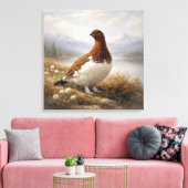 Wildlife Willow Ptarmigan Tundra Landscape キャンバスプリント (インサイチュ (リビング))